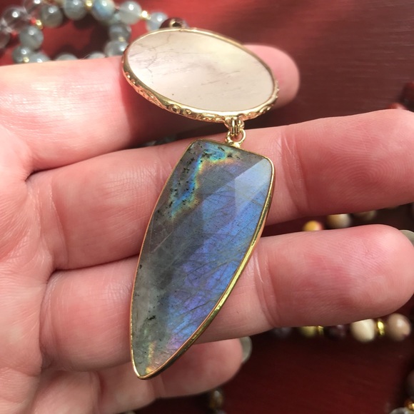 8mm Mala with Labradorite, smoky quarts, Mookaite - Picture 8 of 12